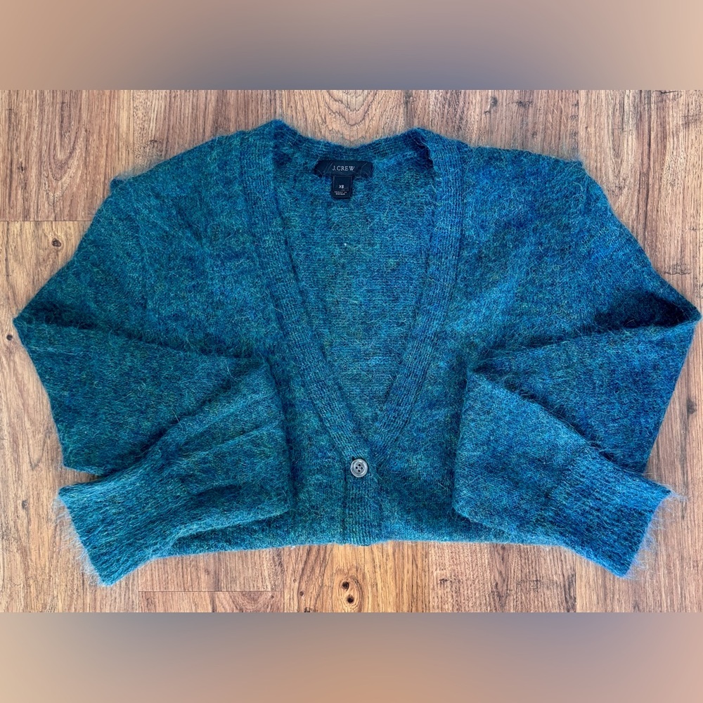 J. Crew Women's Wool Teal Cardigan Sweater, Size XS